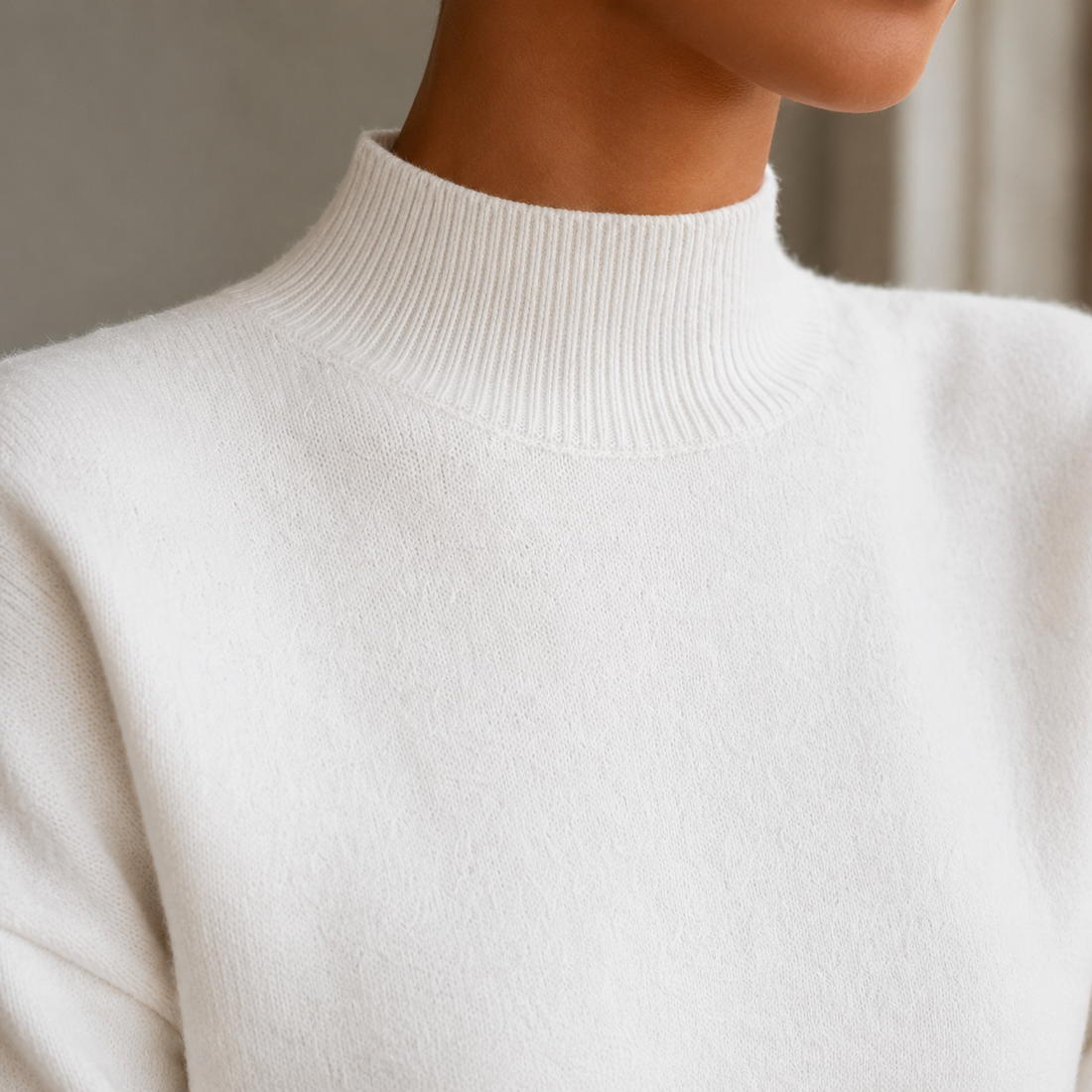 Olympia-Sage Stand Collar Sweater - Lead Product Detail