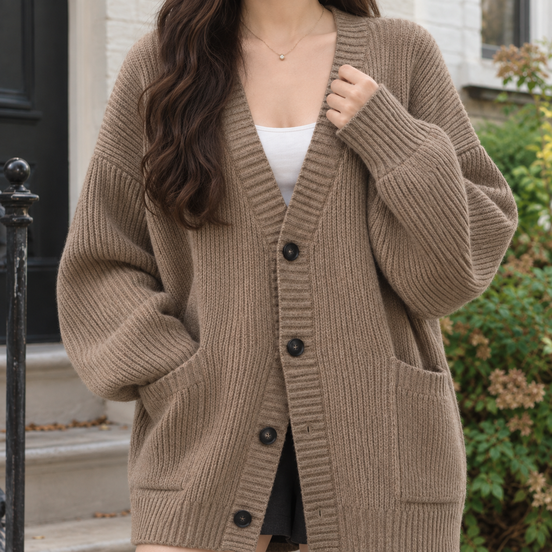Augustine-Louise Ribbed Cardigan - Lead Product Detail