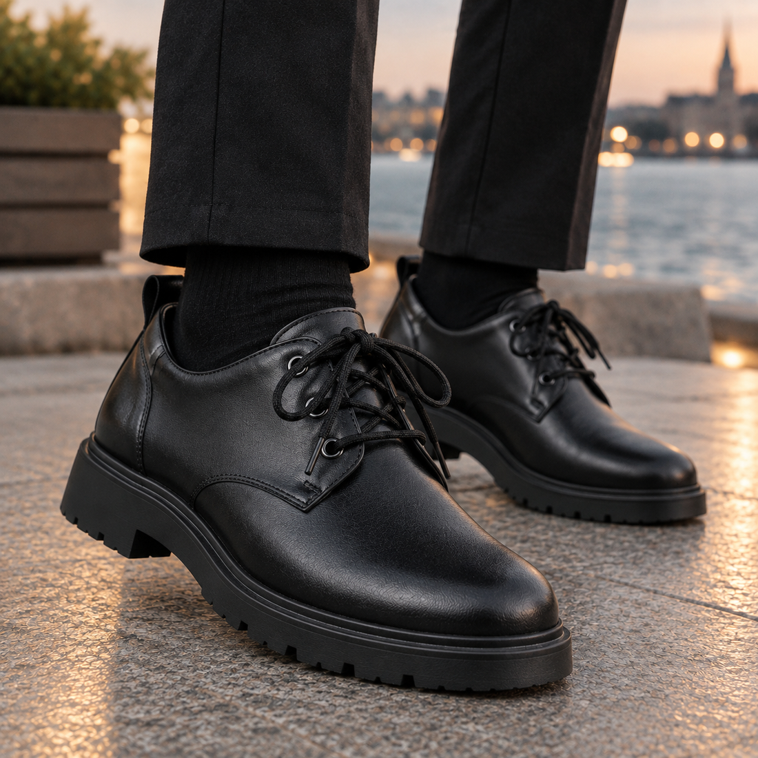 Molinari Platform Derby Shoes - Lead Product Detail