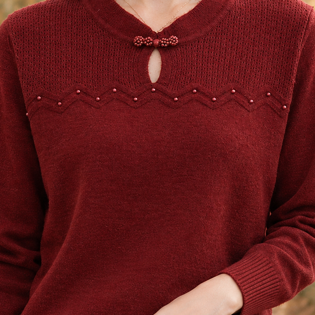 Madeleine-Skye Keyhole Sweater - Lead Product Detail