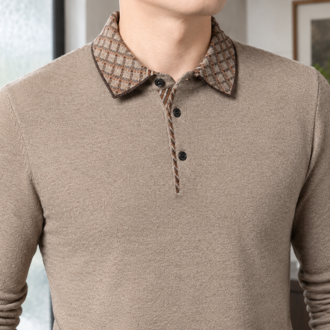 Finley Plaid Collar Sweater - Lead Product Detail