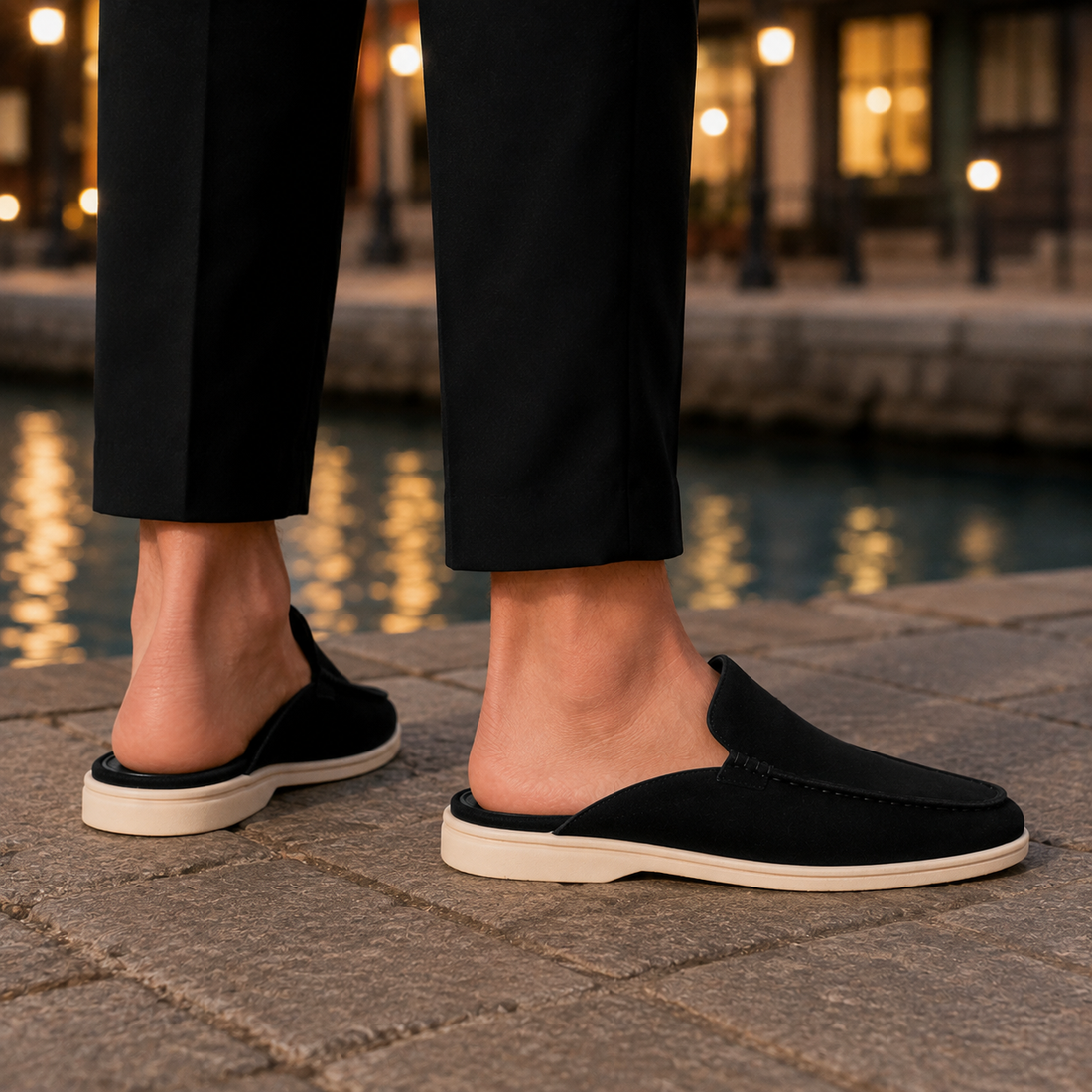 Solari Suede Mule Loafers - Lead Alternate View