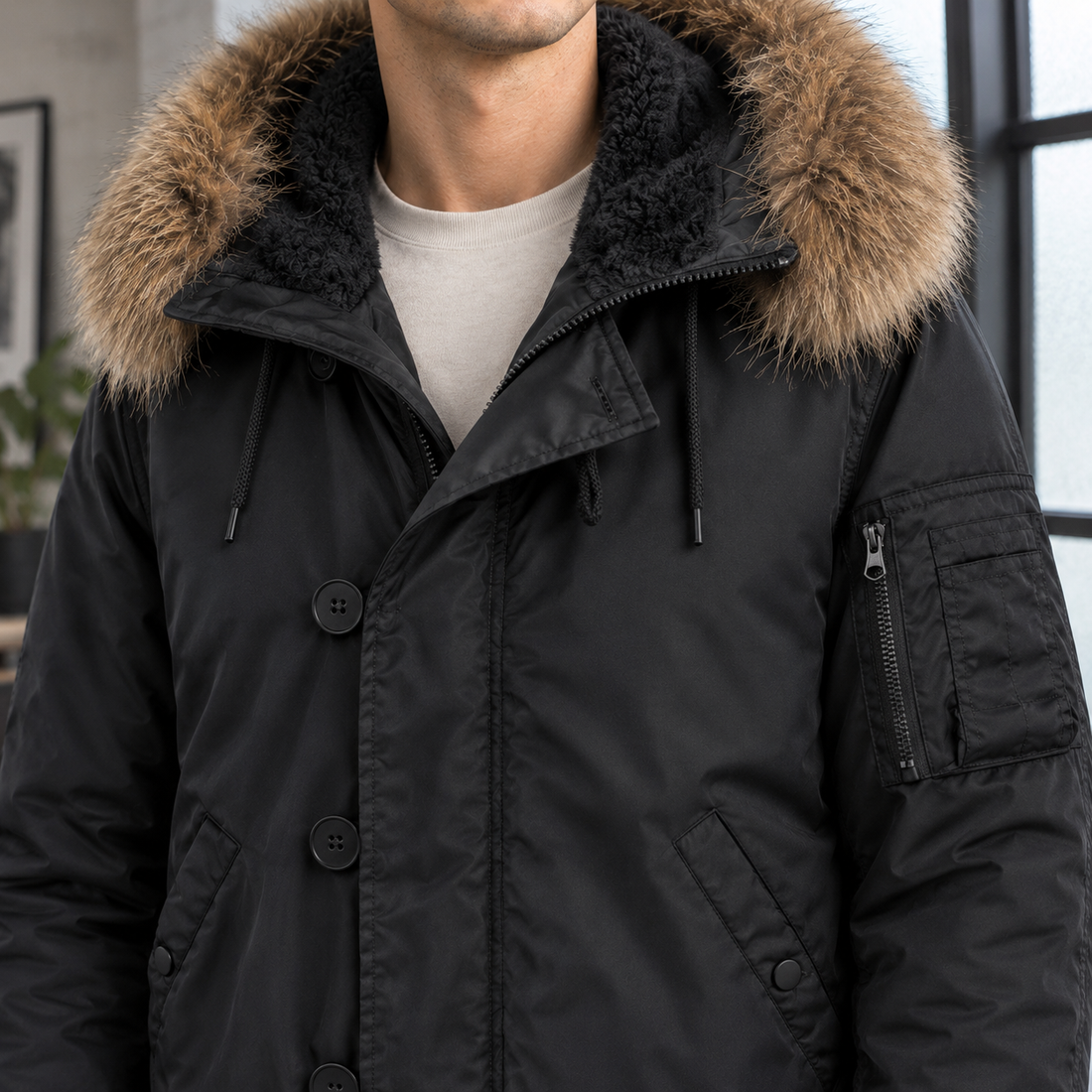 Philemon-West Aviator Jacket - Lead Product Detail