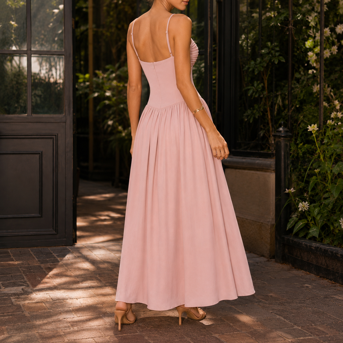 Alba Ruched Maxi Dress - Lead Alternate View