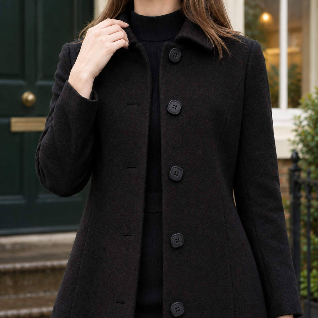 Ludovica-Jade A-Line Coat - Lead Product Detail