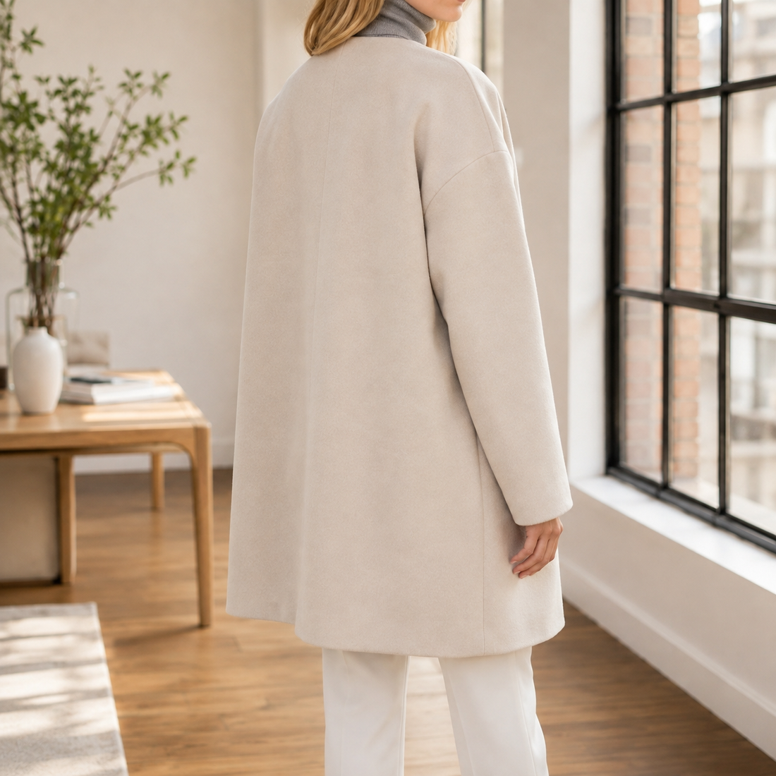 Liliana Collarless Coat - Lead Alternate View