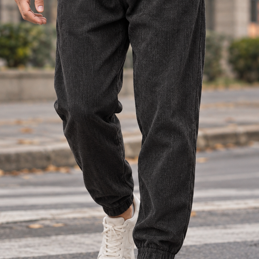 Kai-Grey Tapered Corduroy Pants - Lead Product Detail
