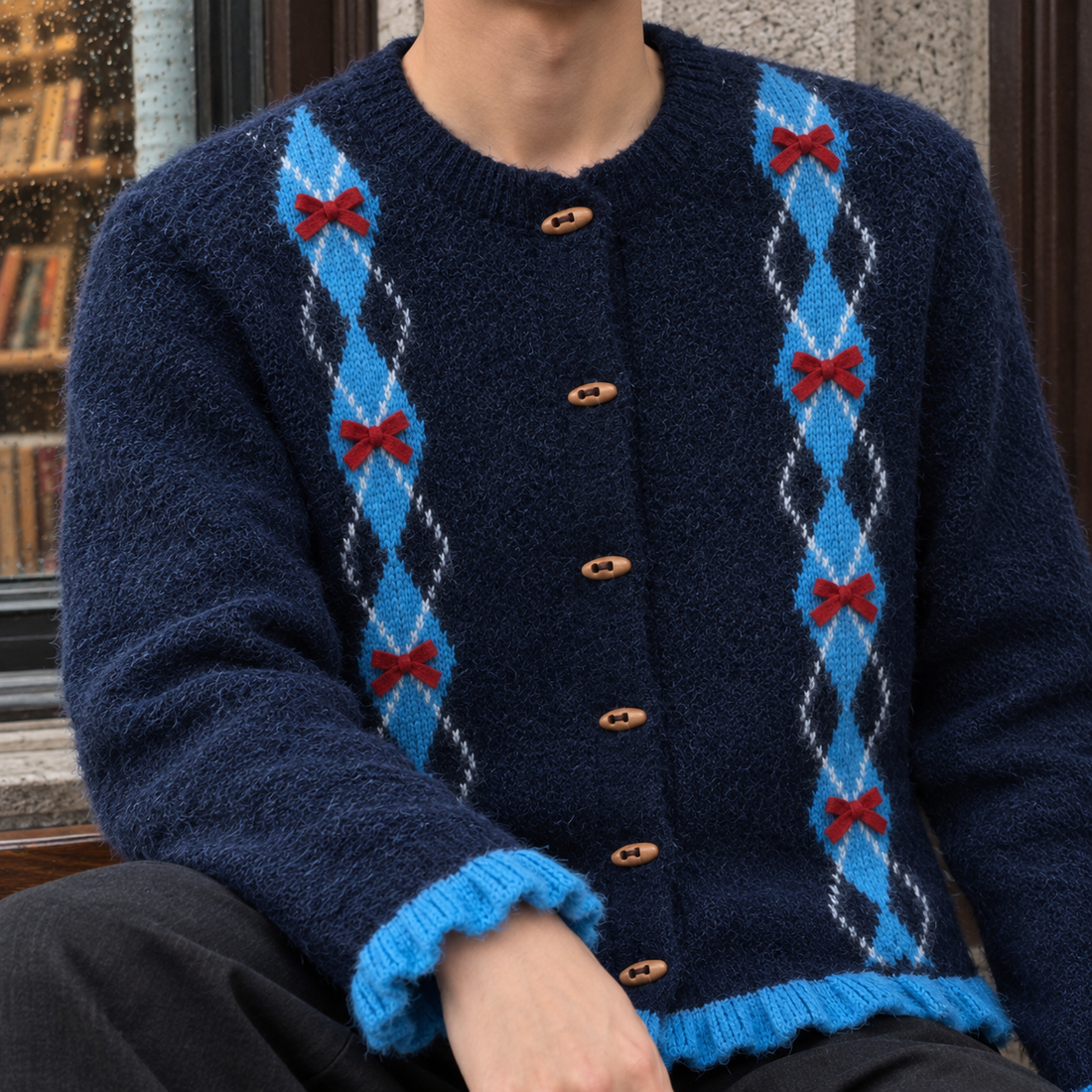 Jasper-Stone Bow Cardigan - Lead Product Detail