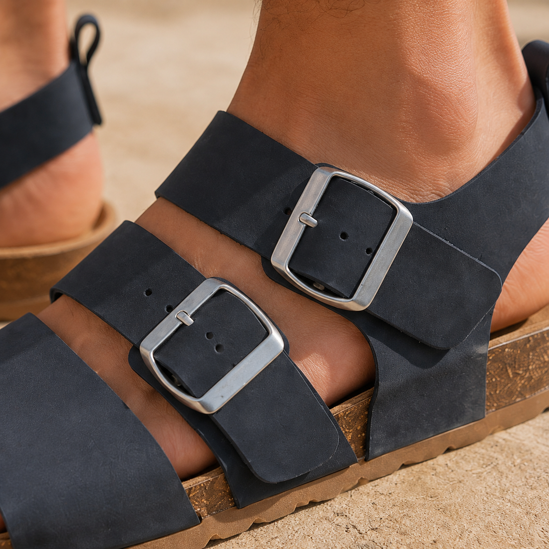 Amati Buckle Sandals - Lead Product Detail