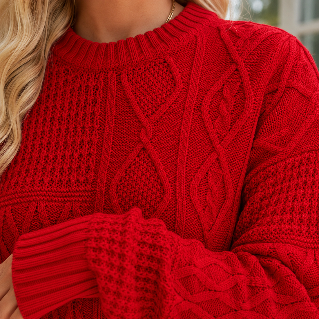 Sabine-Elise Cable Knit Sweater - Lead Product Detail