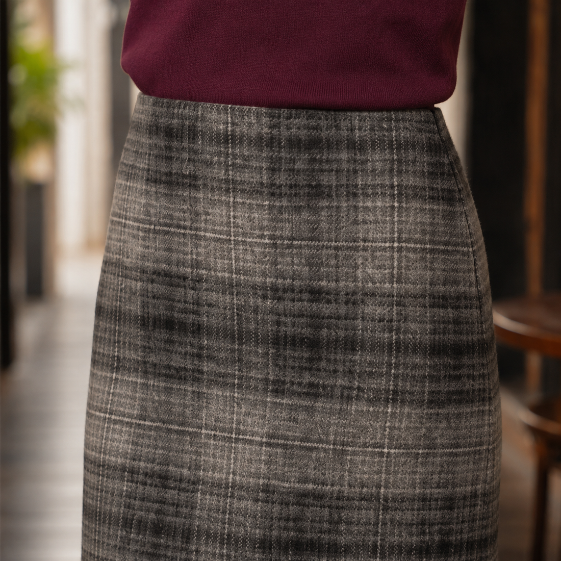 Isabeau-Marie Wool Skirt - Lead Product Detail