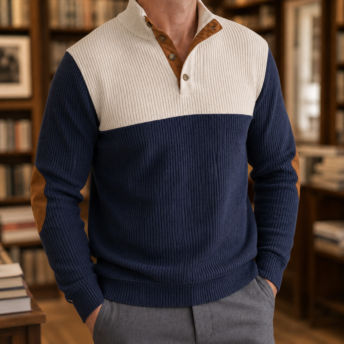 Rocco-Rhys High Collar Sweater - Lead Product Detail