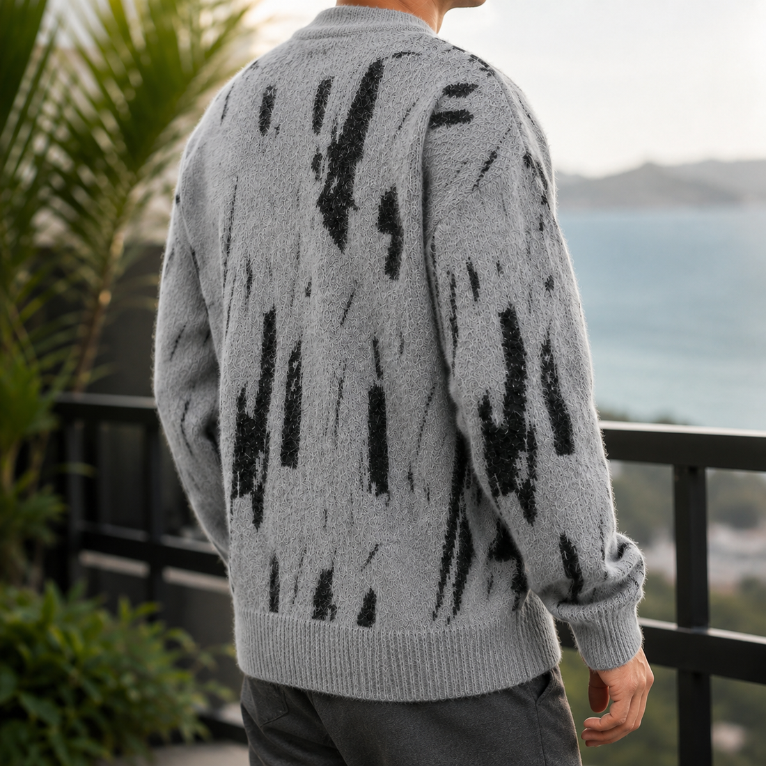 Julian Abstract Sweater - Lead Alternate View