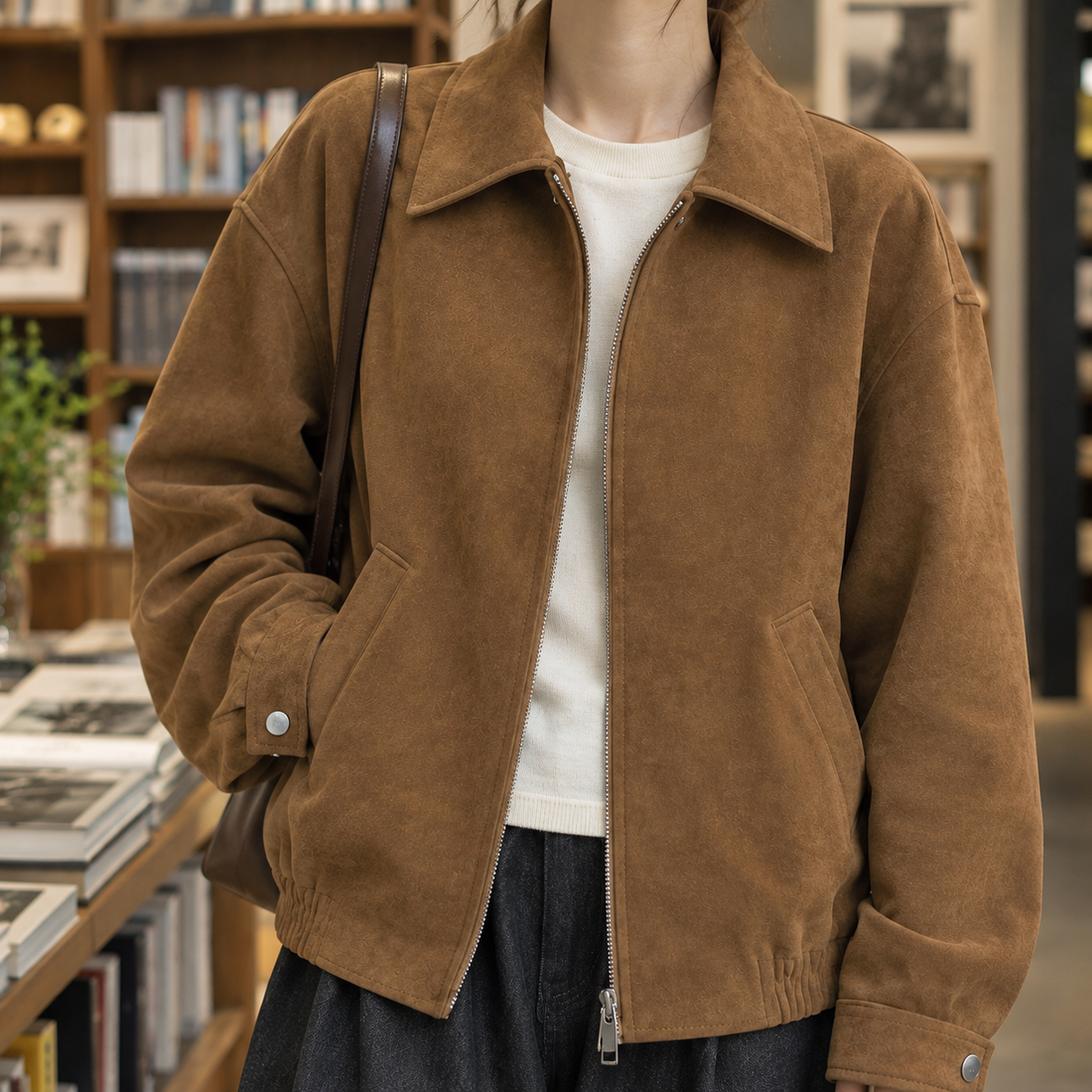 Arletta Suede Jacket - Lead Product Detail