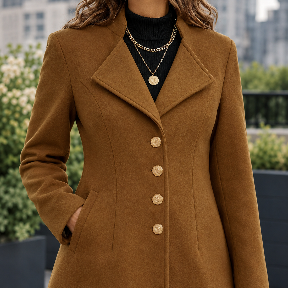 Giselle-Grace Wide Collar Coat - Lead Product Detail