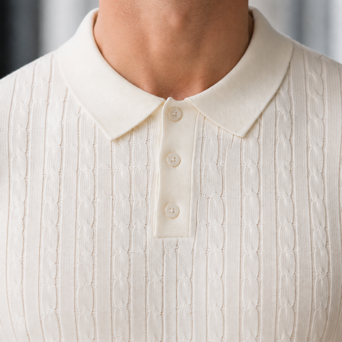 Otis Textured Knit Polo - Lead Product Detail