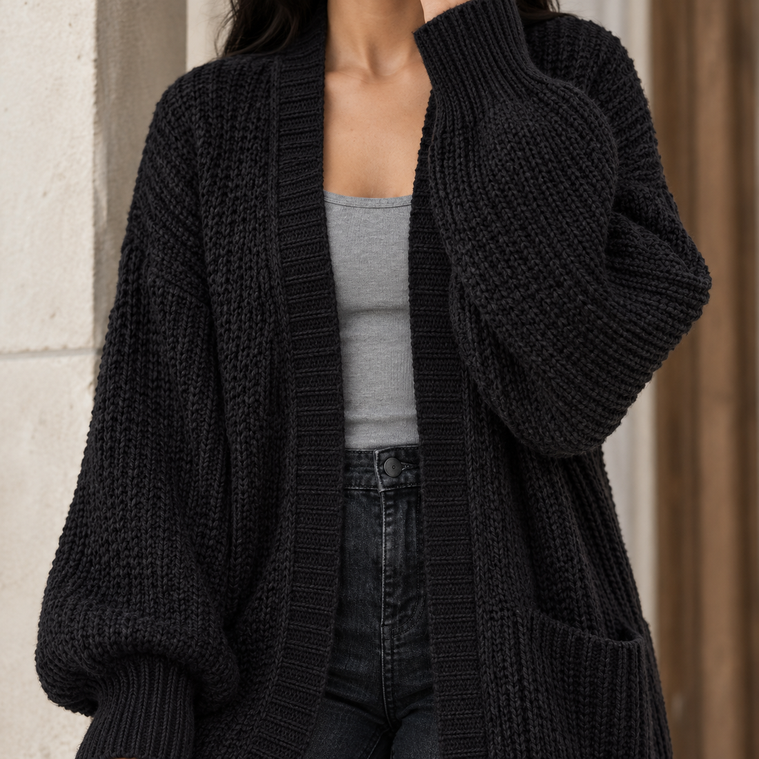 Alexandra-Faye Chunky Cardigan - Lead Product Detail