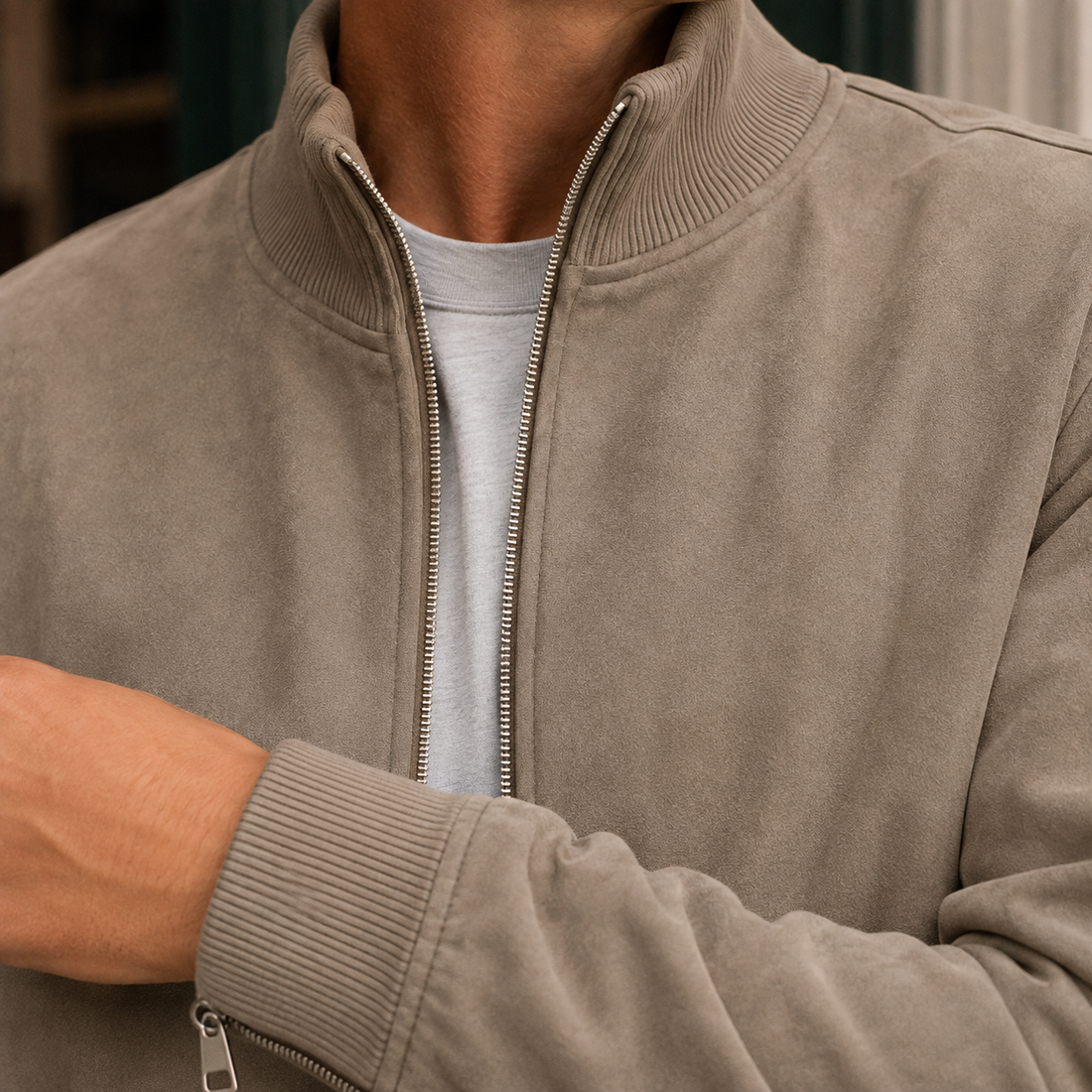 Zane-Miles Suede Jacket - Lead Product Detail
