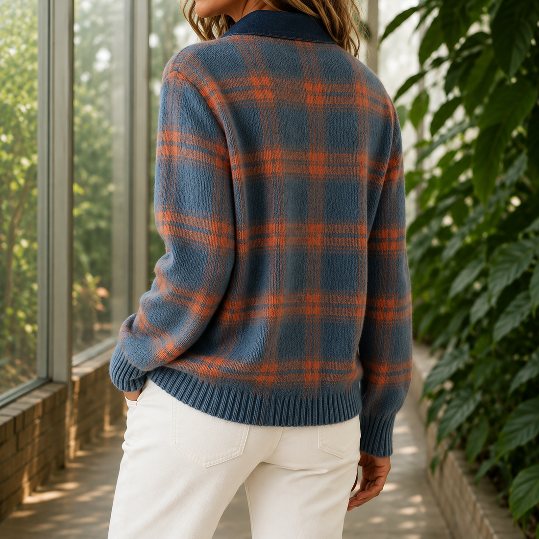 Eloise Plaid Sweater - Lead Alternate View
