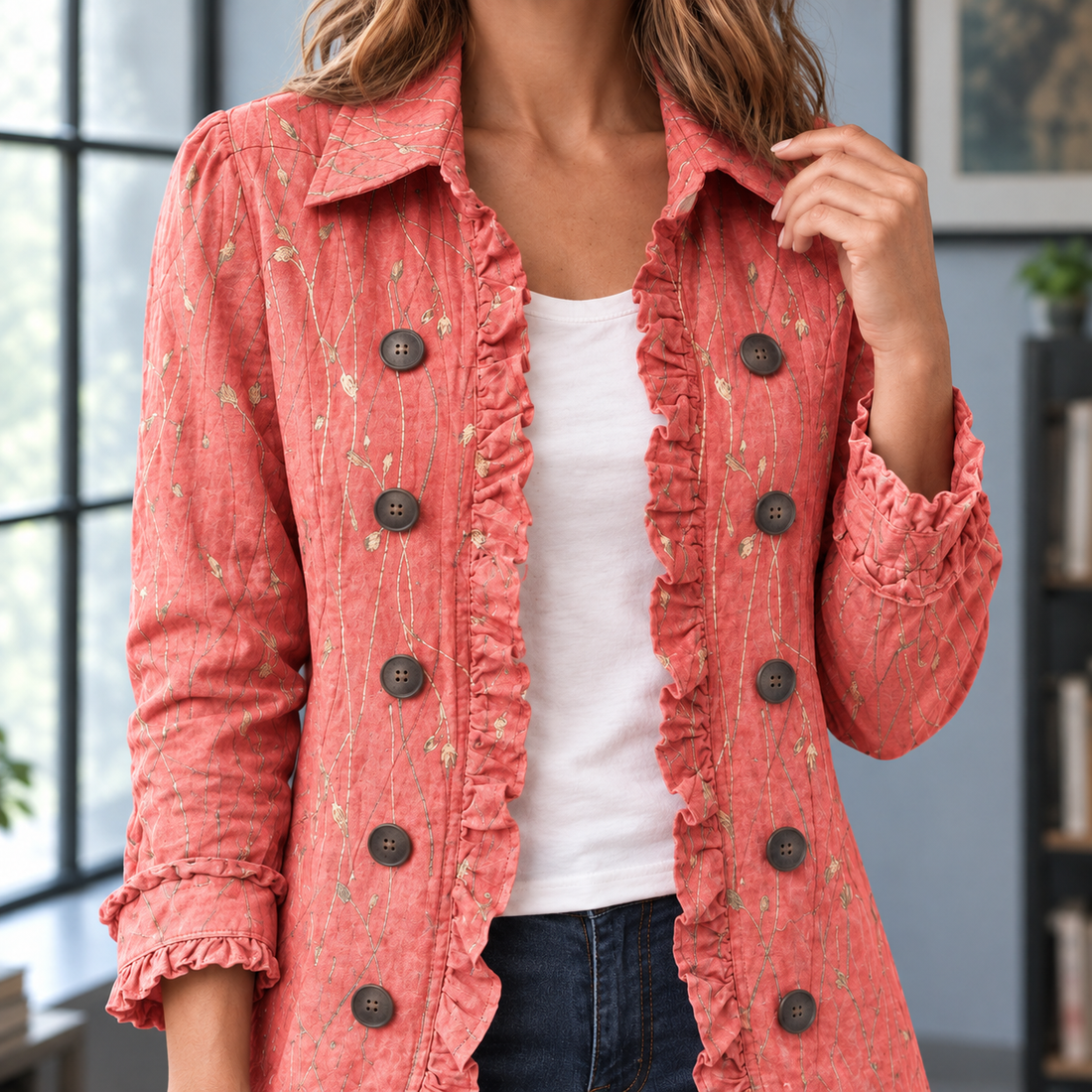 Carina-Elise Ruffle Jacket - Lead Product Detail