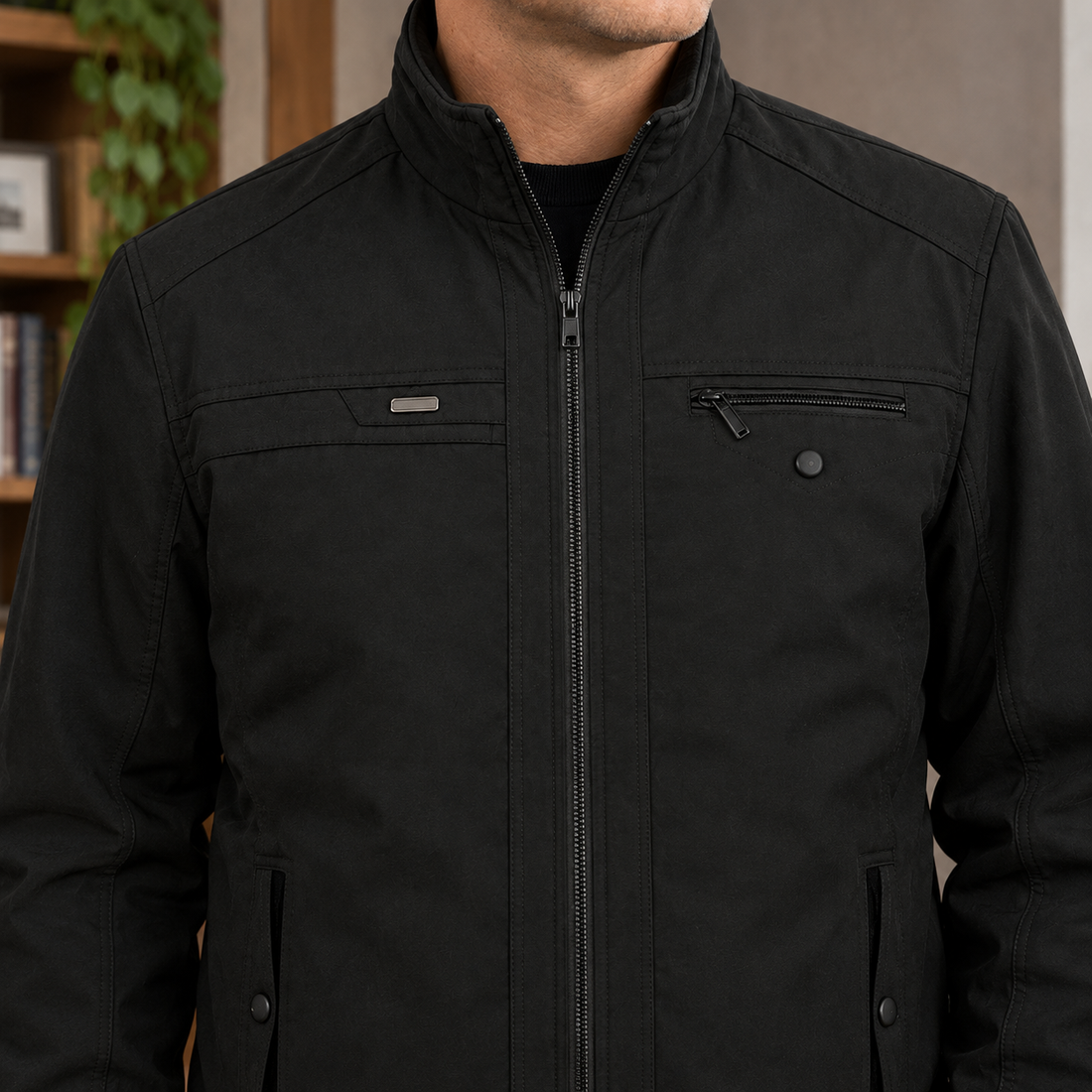 Brian Stand Collar Jacket - Lead Product Detail