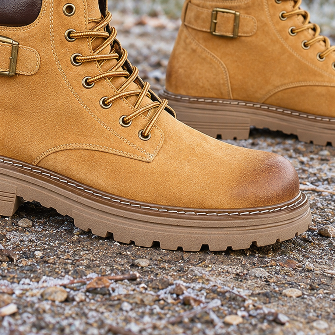 Piras-Capri Buckle Work Boots - Lead Product Detail
