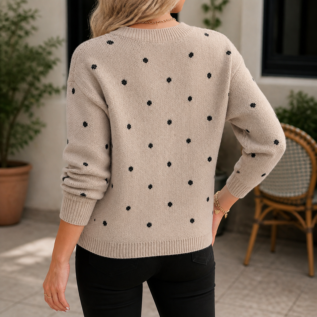 Pippa Polka Dot Sweater - Lead Alternate View