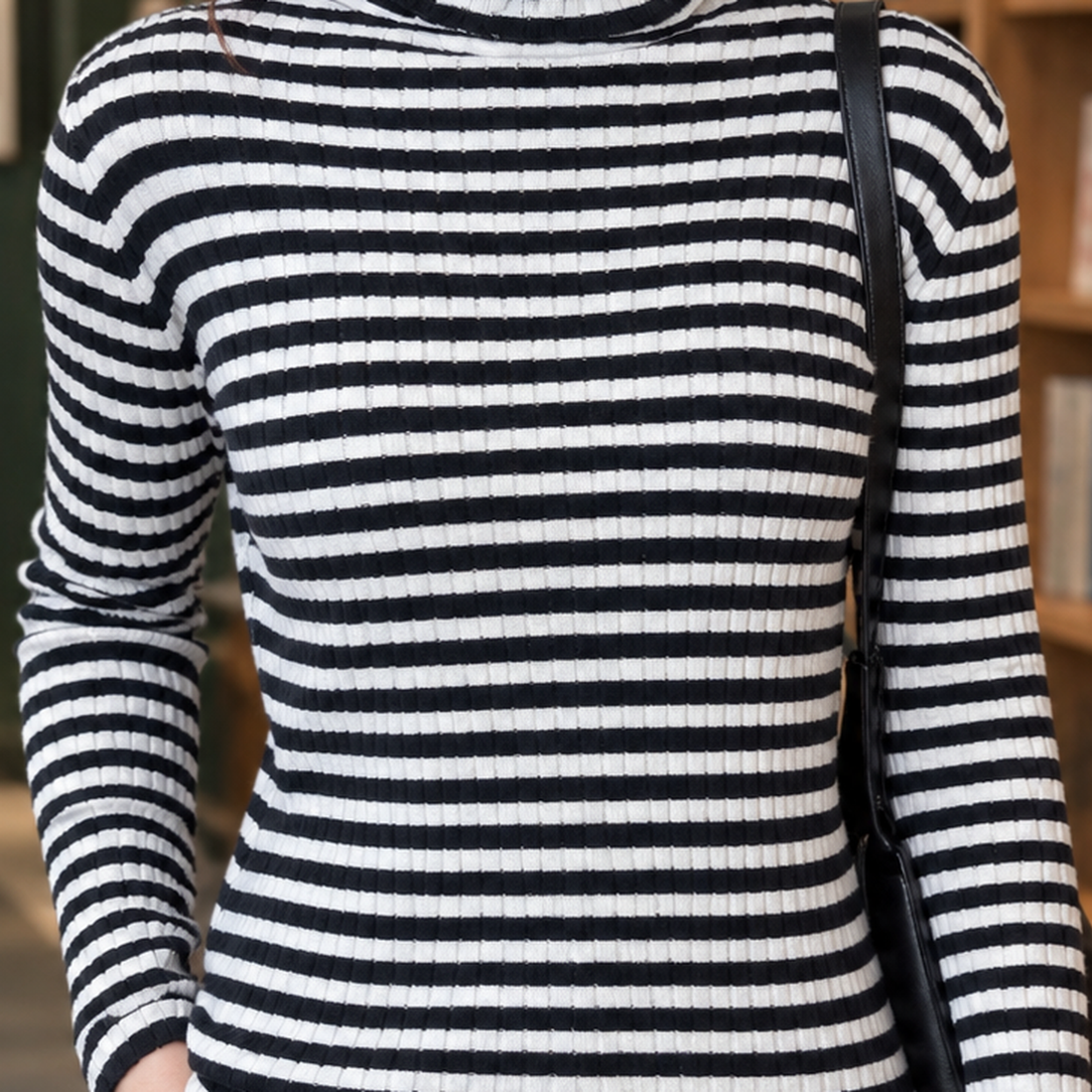 Tiffany-Eve Striped Turtleneck - Lead Product Detail