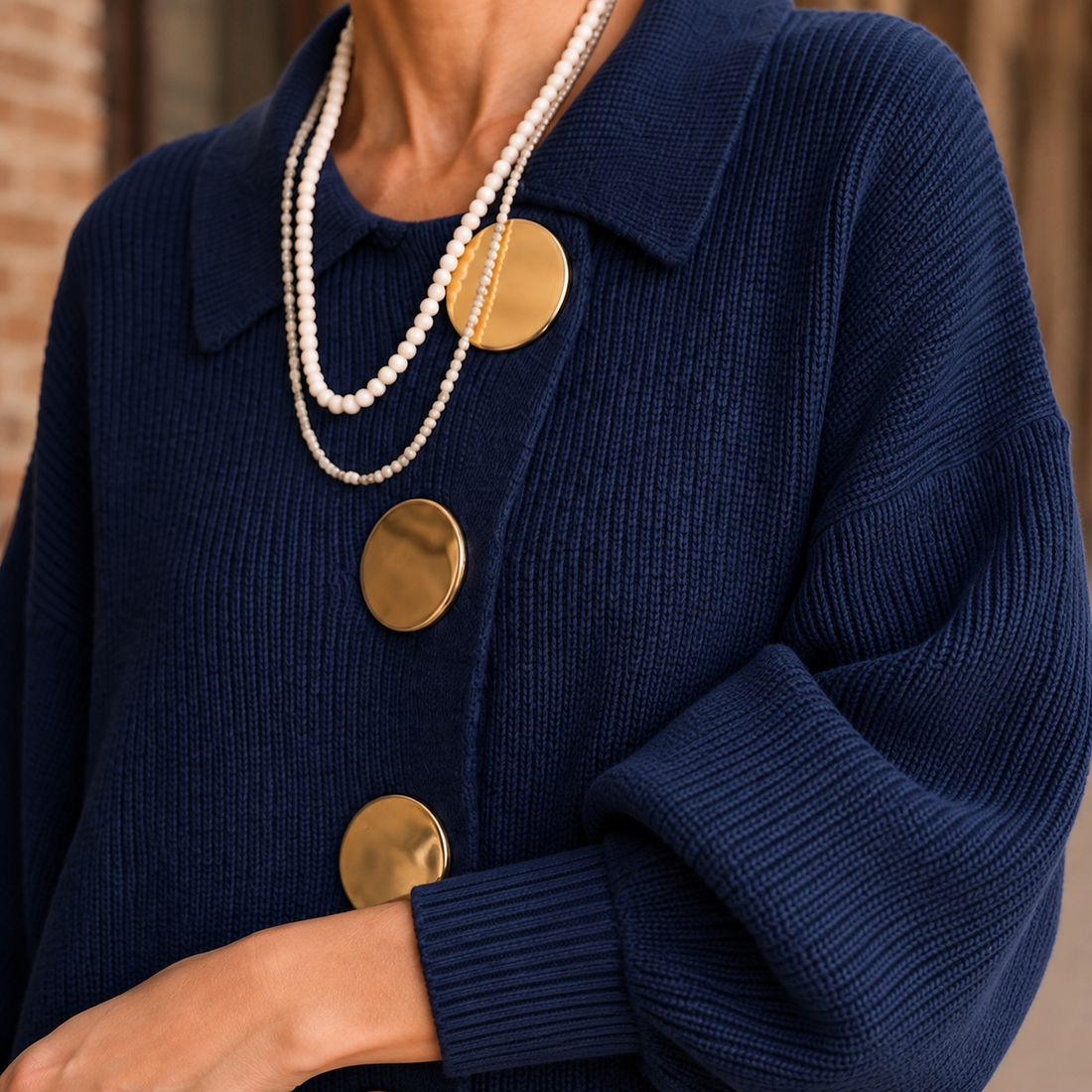 Yara-Lane Collared Sweater - Lead Product Detail