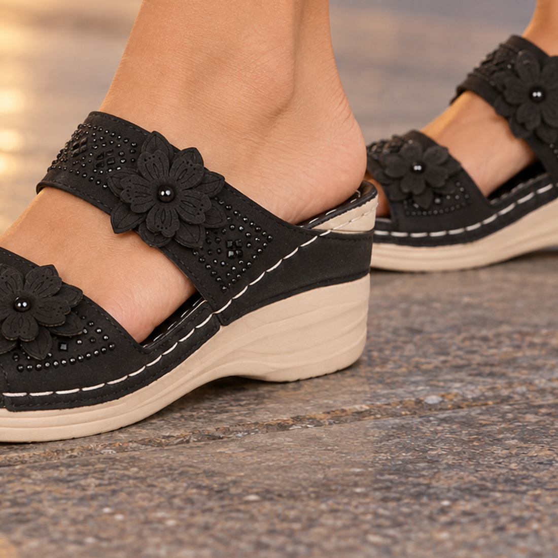 Medici-Rimini Floral Wedge Sandals - Lead Product Detail
