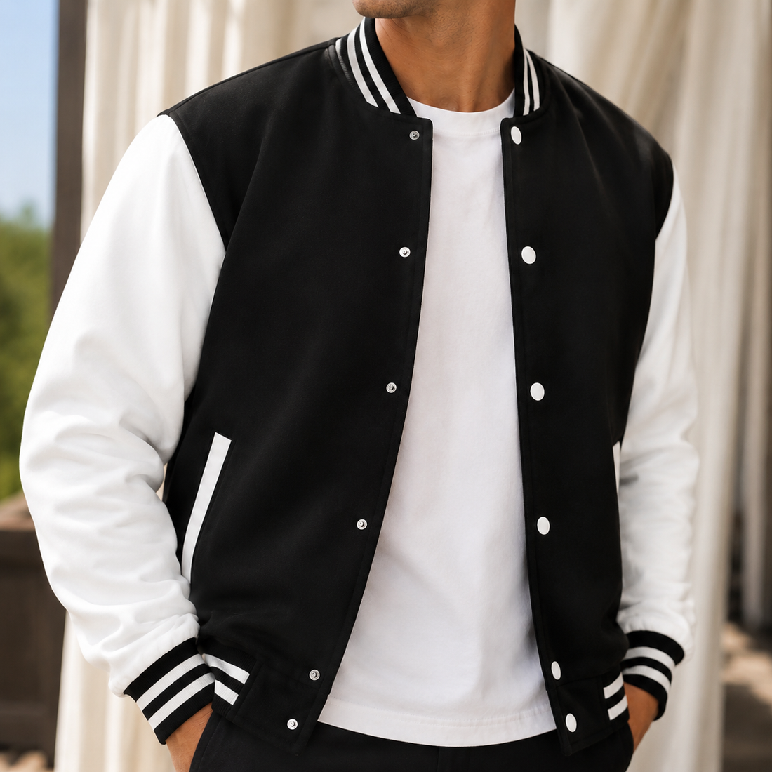 Blaise-Grey Varsity Jacket - Lead Product Detail