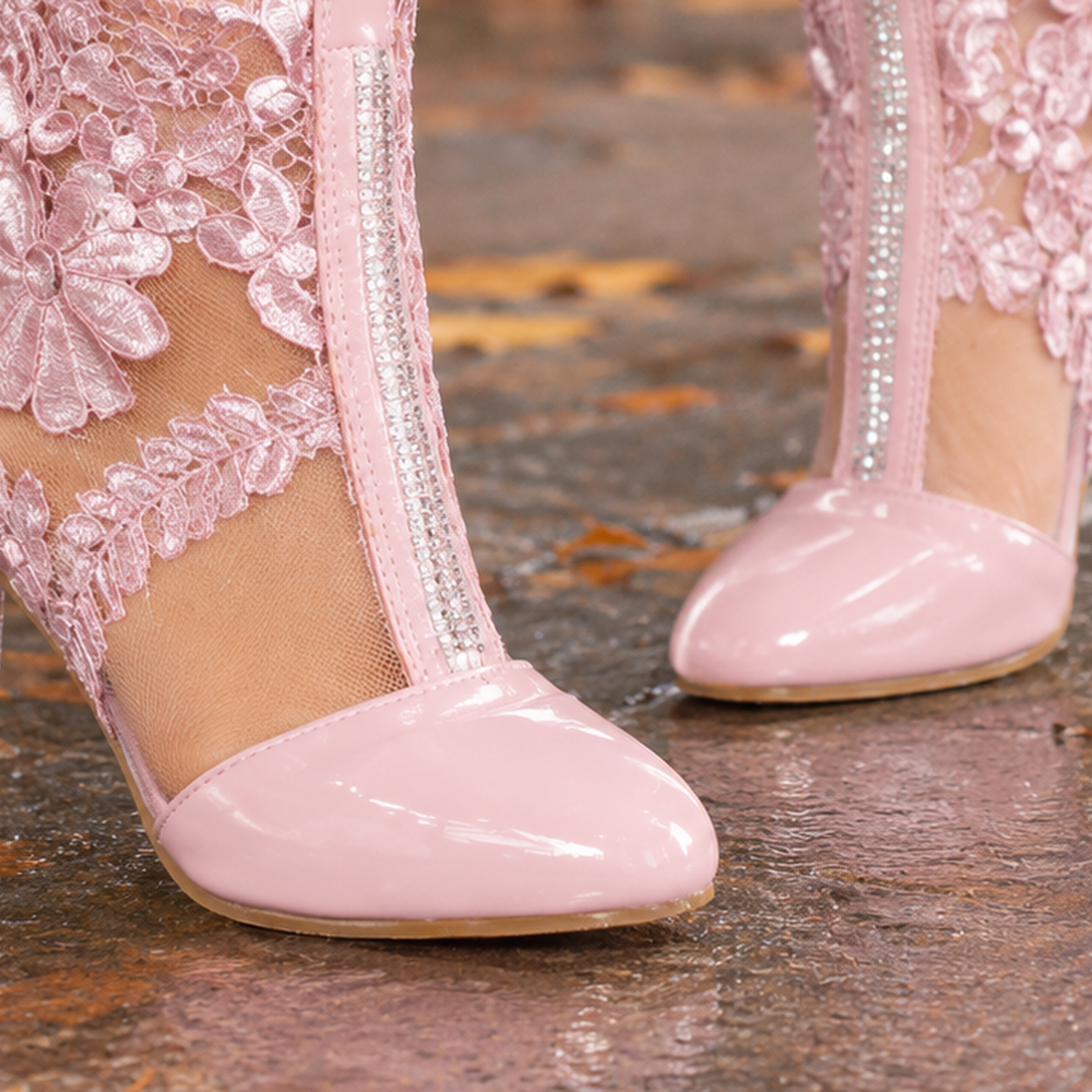 Carmagnola-Firenze Lace Ankle Boots - Lead Product Detail