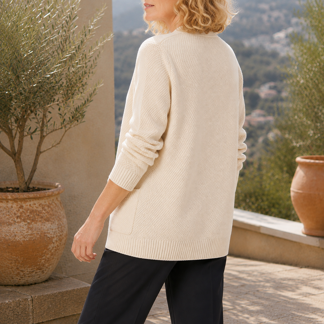 Cerys V-Neck Sweater - Lead Alternate View