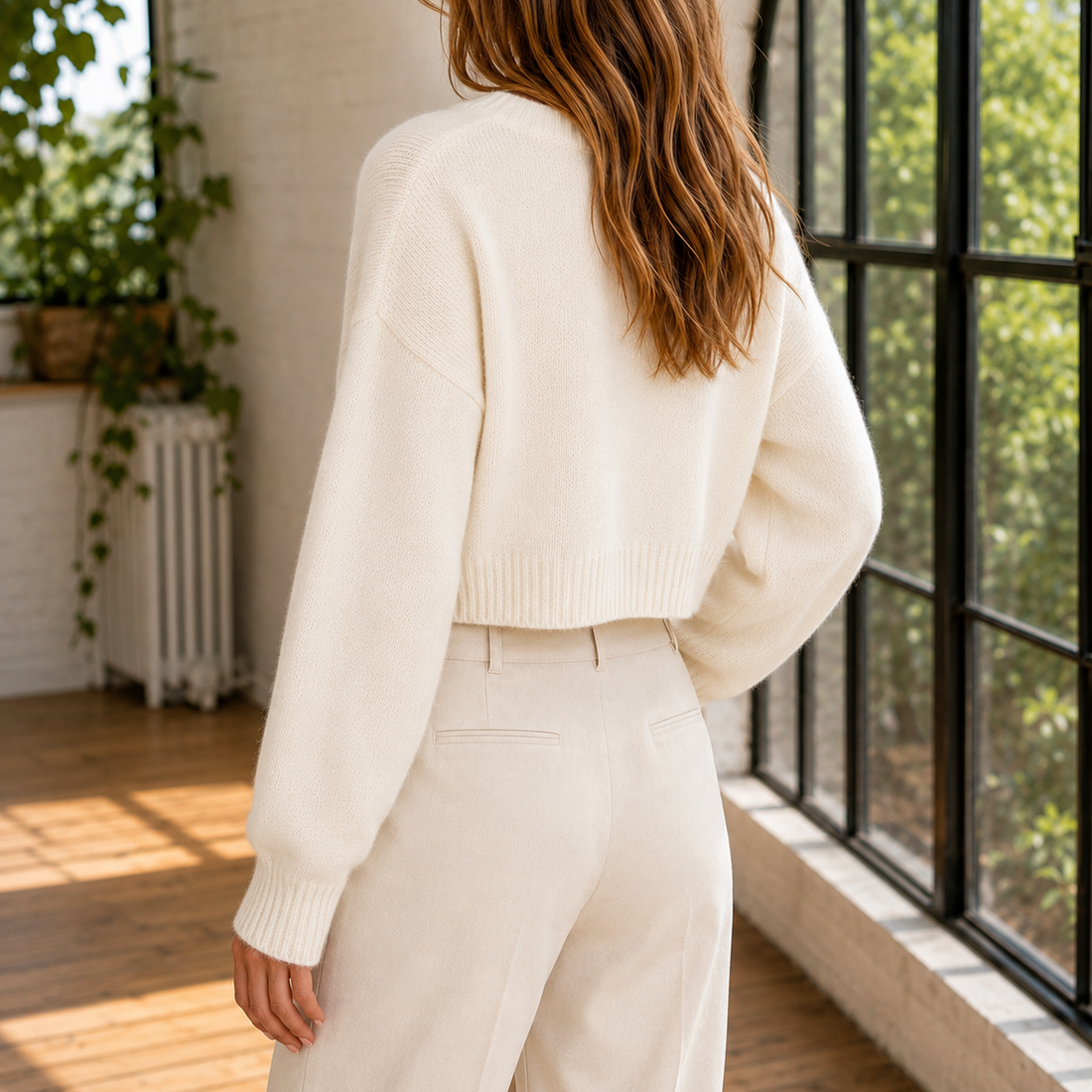 Eden Cropped Sweater - Lead Alternate View