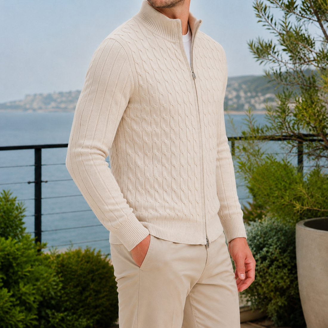 Torin Cable Knit Sweater - Lead Alternate View