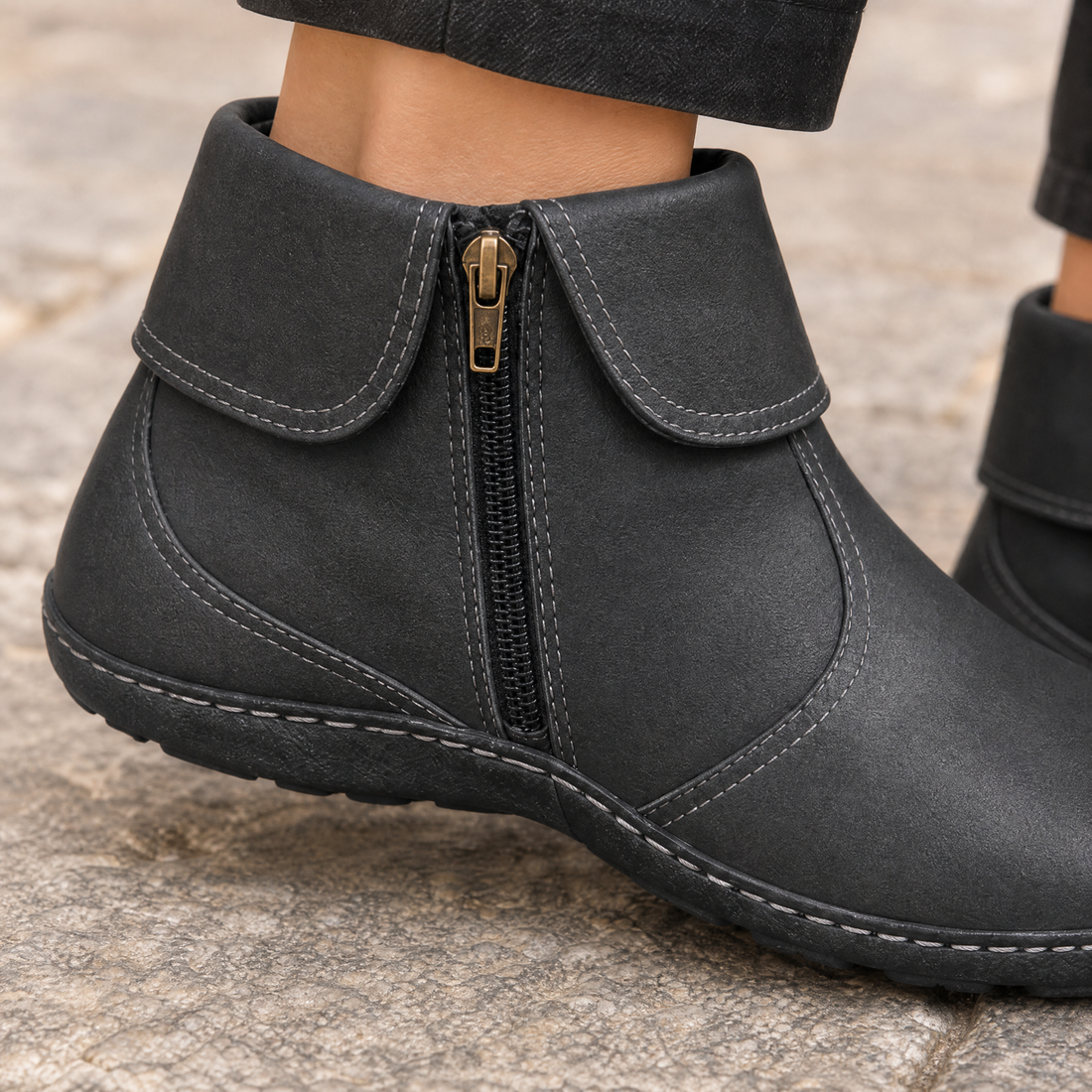 Bolzano Side Zip Boots - Lead Product Detail