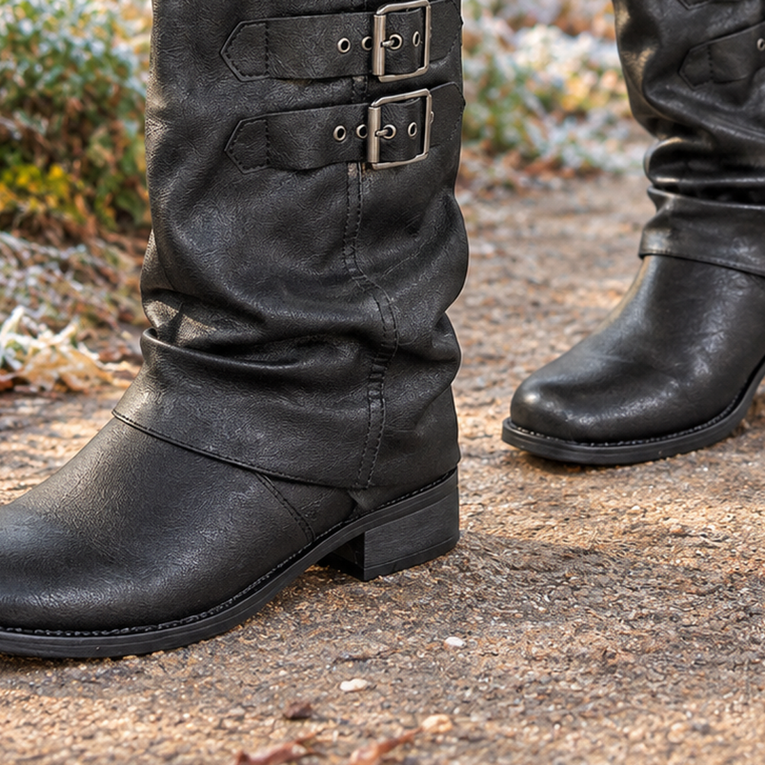 Gonzaga-Arezzo Buckle Boots - Lead Product Detail