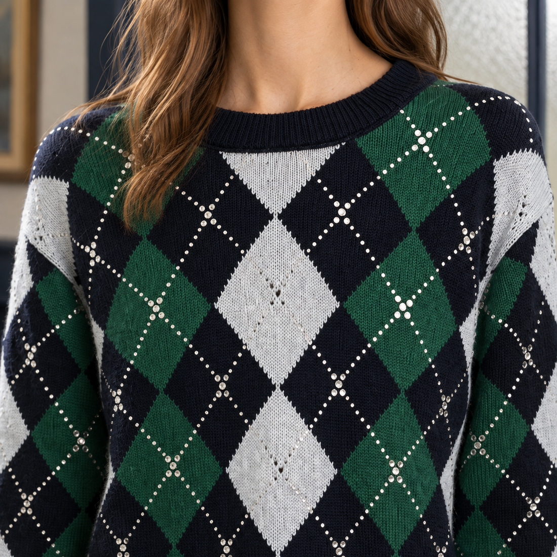 Arabella-Hope Argyle Sweater - Lead Product Detail