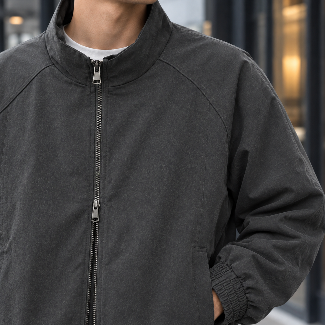 Charles Stand Collar Jacket - Lead Product Detail