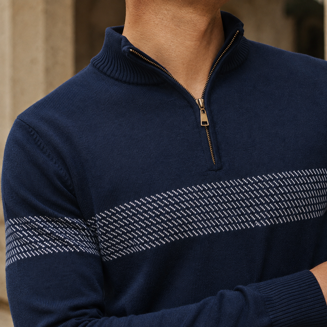 Lysander-Flynn Quarter Zip Sweater - Lead Product Detail