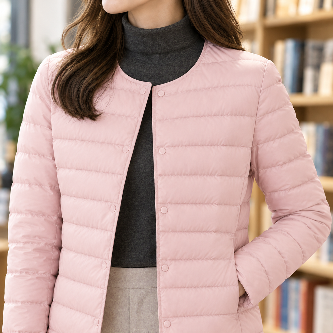 Ottilie-Mae Lightweight Down Jacket - Lead Product Detail