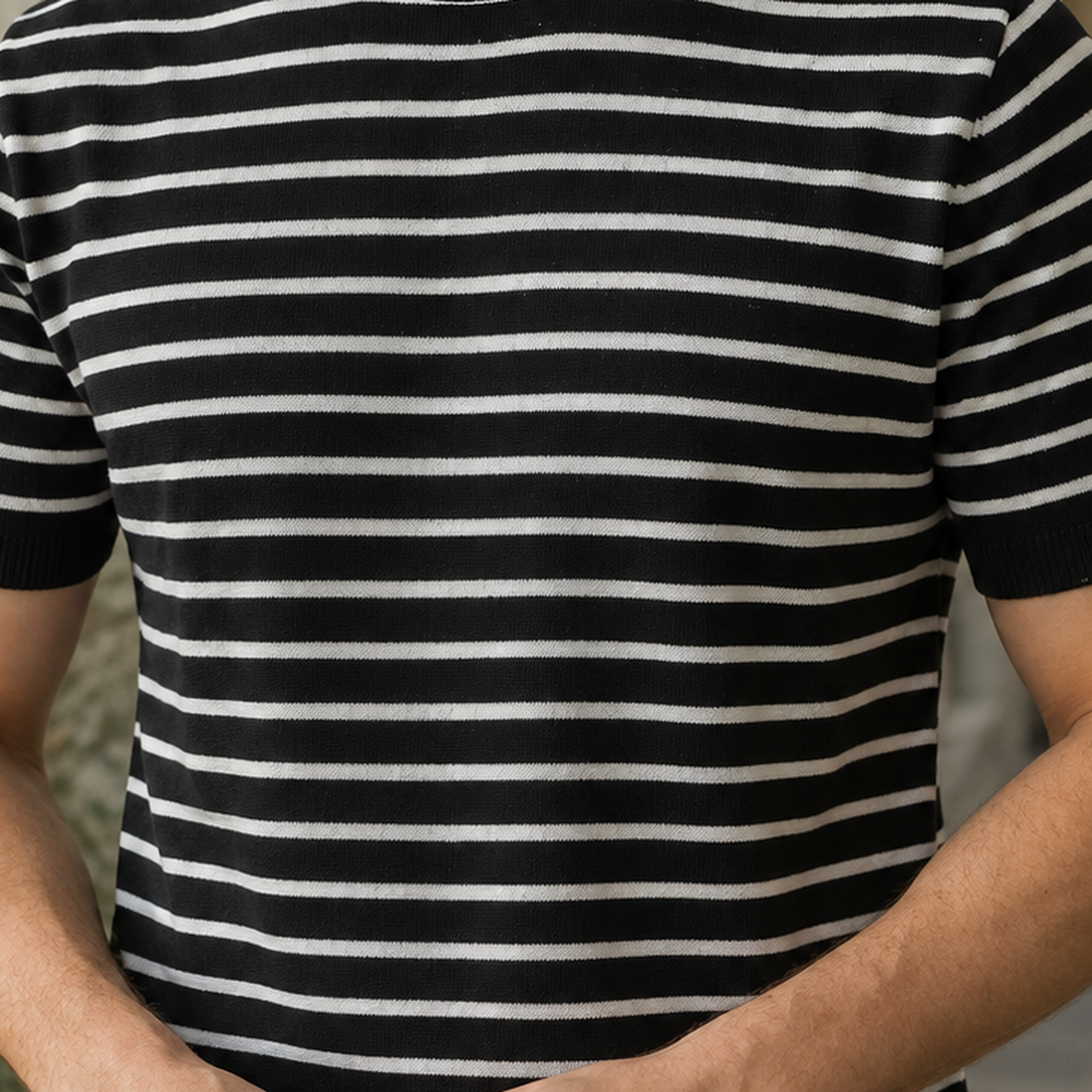 Theo-Rhys Striped Knit Top - Lead Product Detail
