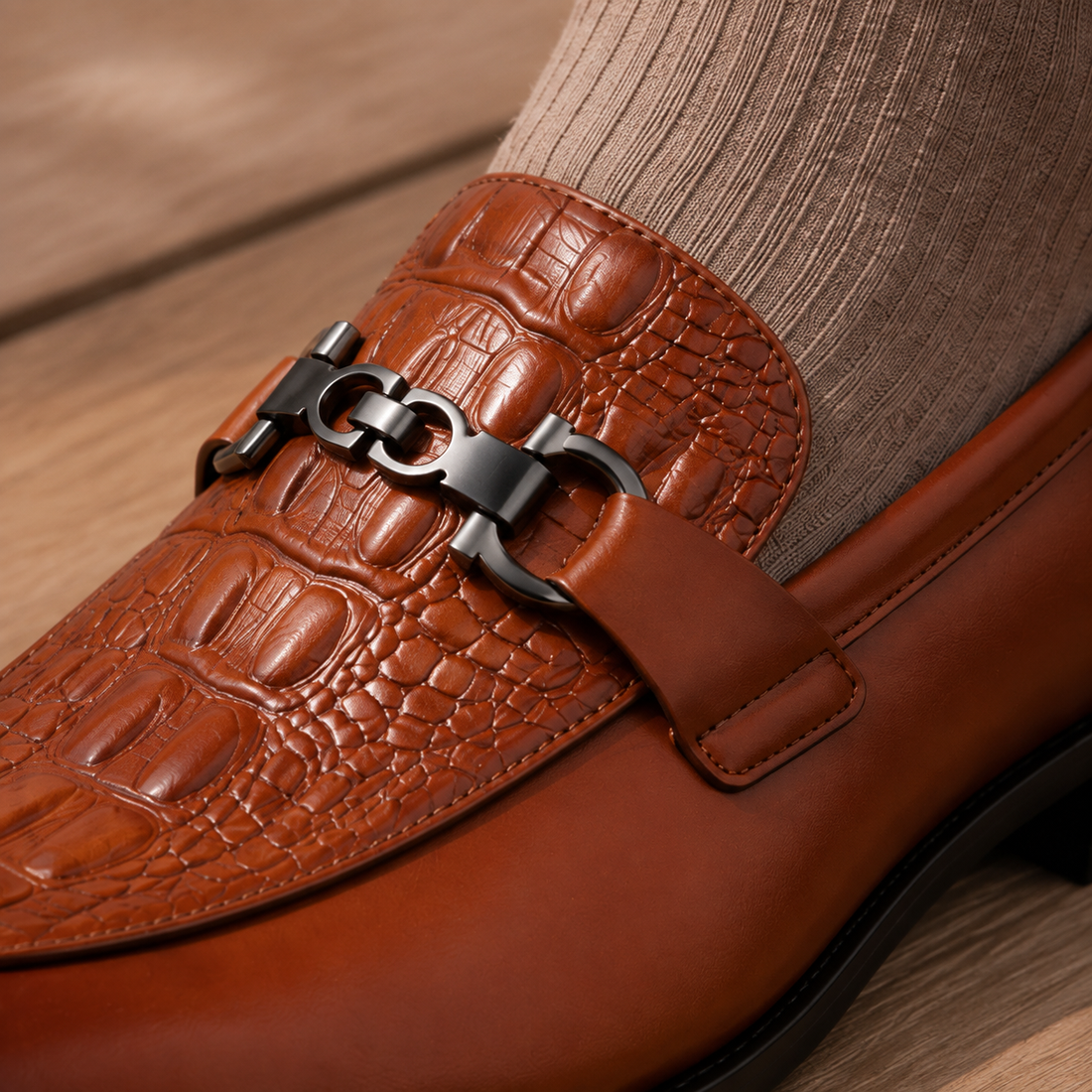 Leone Croc Loafers - Lead Product Detail