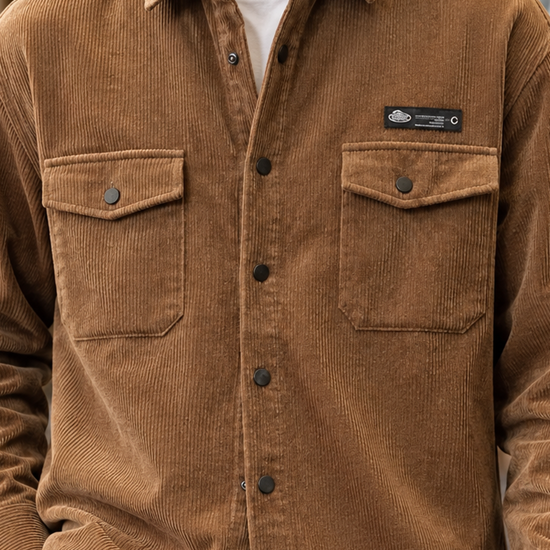 Ethan-Stone Corduroy Overshirt - Lead Product Detail