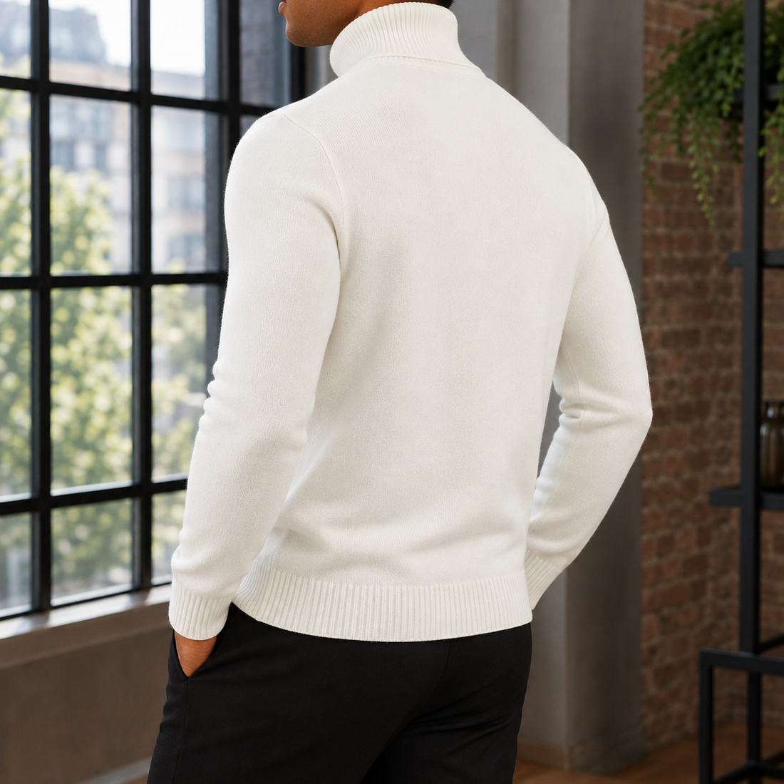 Nico Merino Wool Sweater - Lead Alternate View