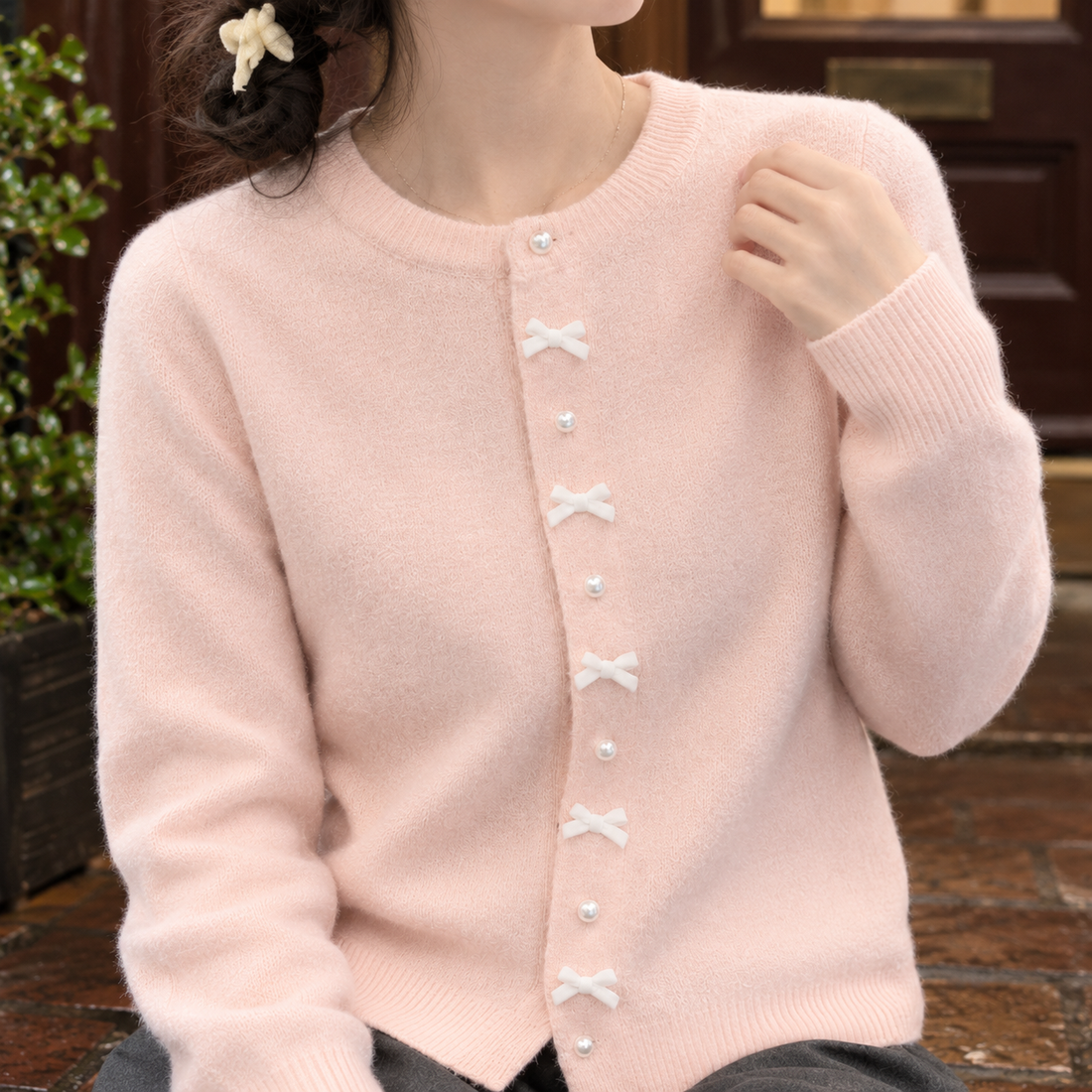 Nicole Bow Cardigan - Lead Product Detail