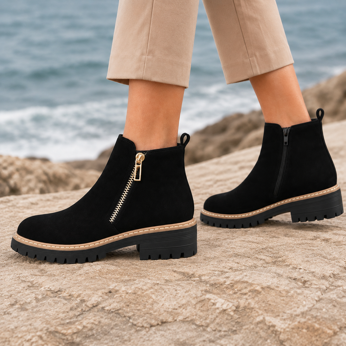 Neroni Zip Ankle Boots - Lead Alternate View