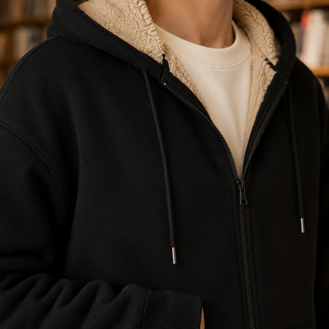 Olivier Sherpa-Lined Hoodie - Lead Product Detail