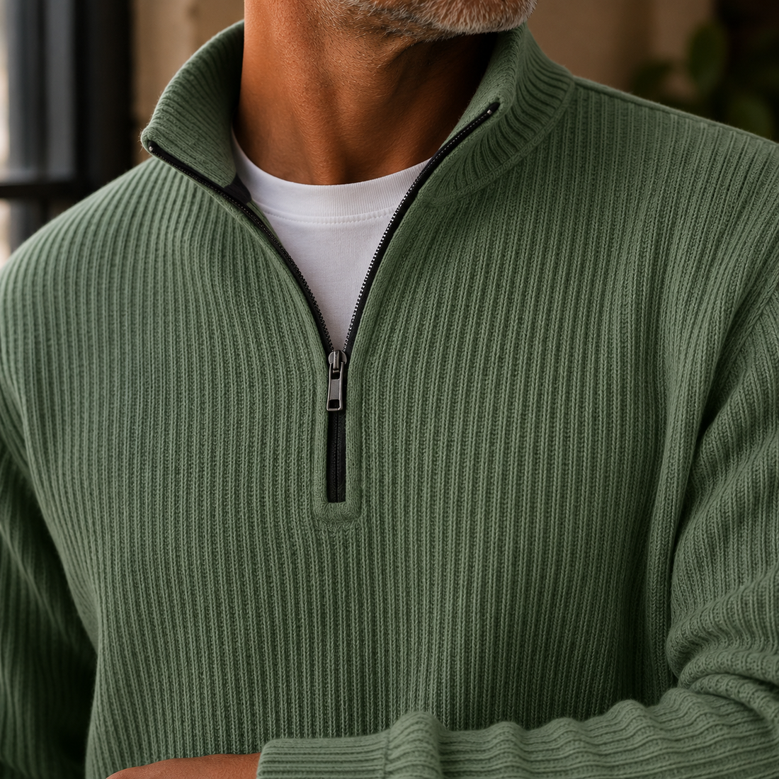 Arlo-Cole Half Zip Sweater - Lead Product Detail