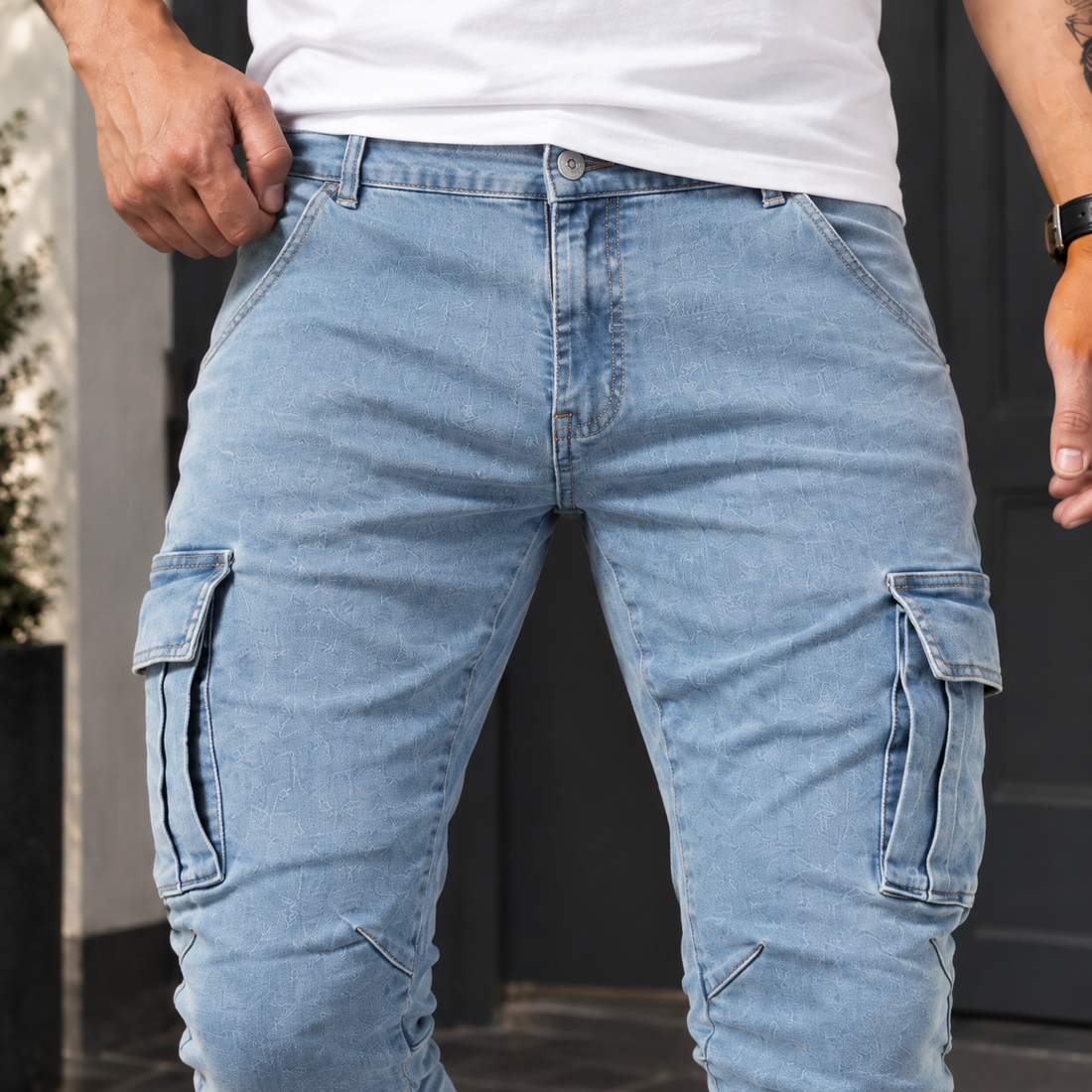 Maximilian Slim Cargo Pants - Lead Product Detail